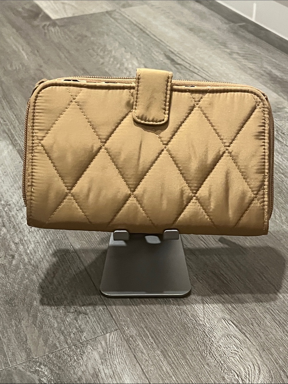 Vera Bradley Quilted Women's Zip-Around Wallet in Tan and Black